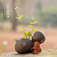 Boutique dễ thương màu tím cát nhỏ tu sĩ thú cưng có thể nâng cao đồ trang trí Sáng tạo văn hóa nước hoa trà đặt trang trí hoa nhỏ - Trà sứ bình pha trà