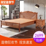Makoto Bed Tengmu Big Bed One MM Five Eight Teng Art Одиночная двуспальная кровать 1,5 Тенгзай китайский стиль 1,8 метра лоза 8508