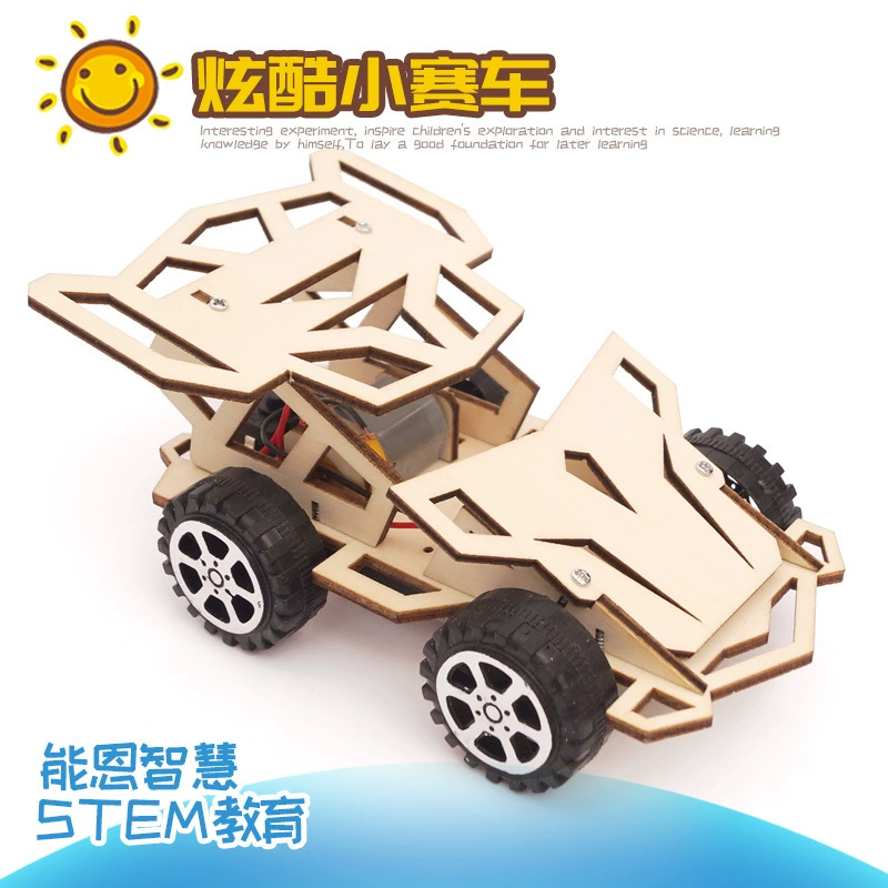 Khoa học và công nghệ sản xuất nhỏ Tự làm thủ công sáng tạo mô hình đua xe nhỏ bằng gỗ đồ chơi lắp ráp ô tô trường tiểu học thí nghiệm khoa học - Khác