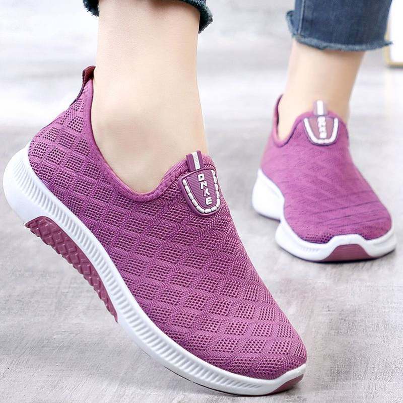 A09 Standard Size Of Purple Net ShoesThe old Beijing cloth shoes female motion leisure time Mom shoes Middle aged and elderly Walking shoes new pattern comfortable non-slip Women's Shoes Shoes for the elderly