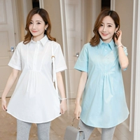 Летняя одежда для беременных, модная летняя рубашка, в корейском стиле, свободный крой