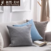 Cotton dày và vải lanh thắt lưng gối văn phòng ghế sofa gối tựa lưng giường xe vải eo đệm dài vuông