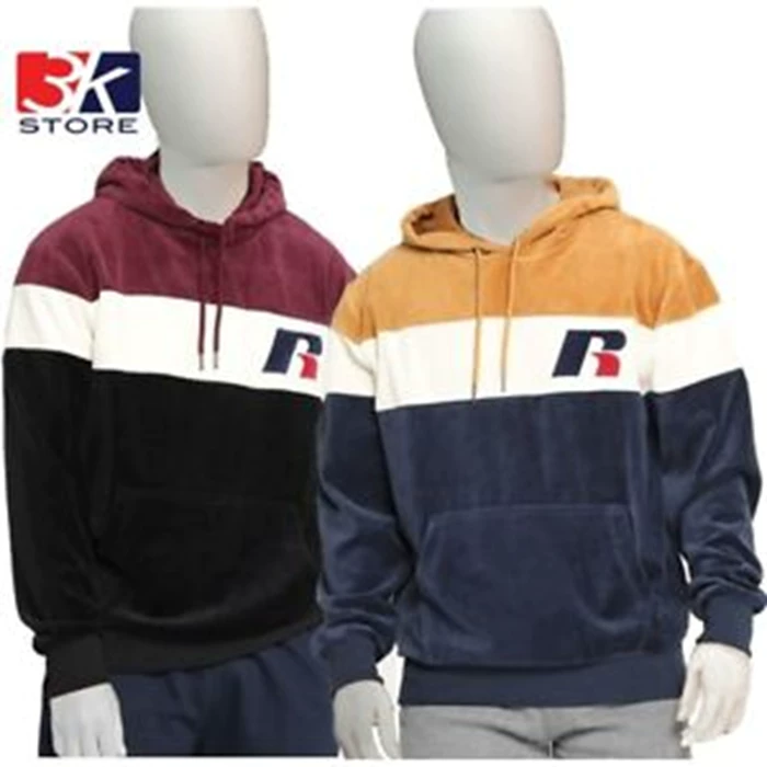 Knitted velvet hoody, polyester, 2 colors