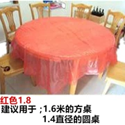 Với phim trong suốt màu đỏ và trắng 1,8 mét bàn tròn khăn trải bàn tiệc cưới nhà dùng khăn trải bàn bằng nhựa hình chữ nhật - Các món ăn dùng một lần