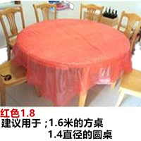 Với phim trong suốt màu đỏ và trắng 1,8 mét bàn tròn khăn trải bàn tiệc cưới nhà dùng khăn trải bàn bằng nhựa hình chữ nhật - Các món ăn dùng một lần in túi ni lông trong suốt