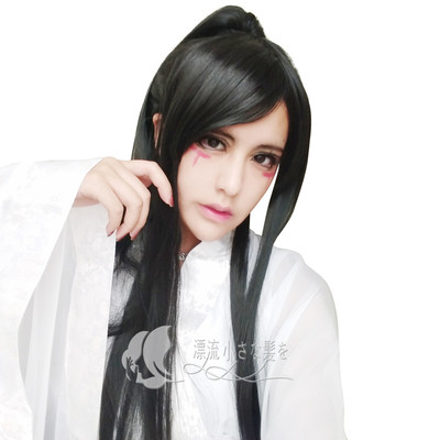 taobao agent Universal wig, silver white black ponytail, cosplay