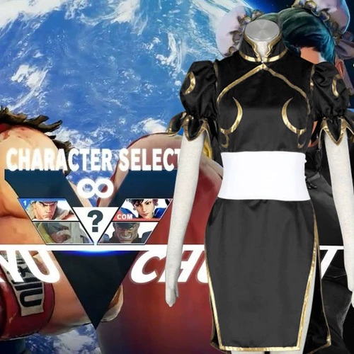 Черное ципао, косплей, полный комплект