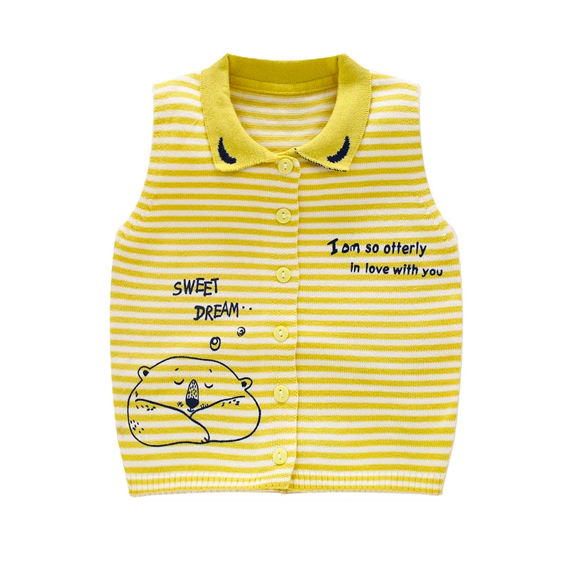2019 New Baby Vest mùa xuân và mùa thu Cotton đan cardigan Boy Baby Sweater Girl Vest Thin Shoulder Wear - Áo ghi lê