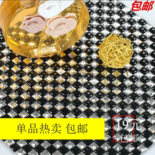 Self -stick Crystal Jade Mosaic Tile Mirror TV Фоон настенный отель ktv ванная крыльца наклейка