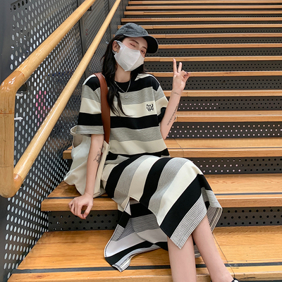taobao agent Summer long skirt, T-shirt dress, plus size, fitted