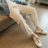 Трикотажные трендовые повседневные брюки, штаны, свободный прямой крой, в корейском стиле