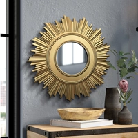 Настенное круглое украшение для гостиной на солнечной энергии, креативное зеркало, в американском стиле, легкий роскошный стиль