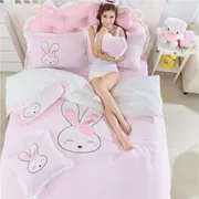 Bộ đồ giường đôi 1,8m cotton bốn mảnh cotton đơn giản 1,5m ga trải giường ba mảnh - Giường trẻ em / giường em bé / Ghế ăn