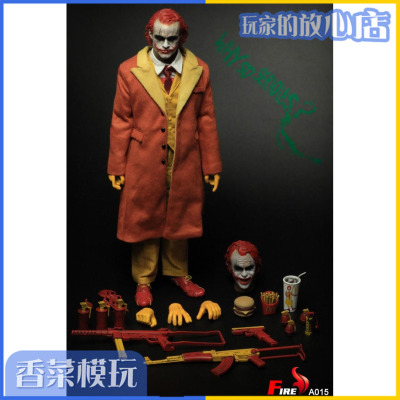 taobao agent Fire A015 1/6 Hamburg Uncle McDonald's Clown Joker Double Head Carving+Accessories Package Spot