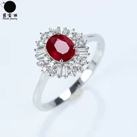 Платиновое натуральное рубиновое красное бриллиантовое кольцо с камнем, легкий роскошный стиль, белое золото 18 карат, сделано на заказ