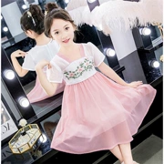 Hanfu 2019 trẻ em gái mới váy mùa hè trình diễn trang phục phụ nữ mặc váy công chúa - Quần áo tập thể hình