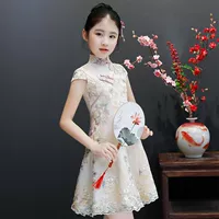 Phiên bản sửa đổi mùa hè của trẻ em phong cách Trung Quốc 3 tuổi 4 váy sườn xám 5 bé gái 6 váy 7 bé gái 8 váy hè 10 váy - Váy váy đầm cho be gái 14 tuổi