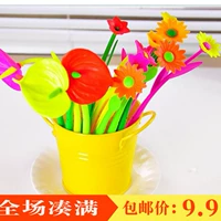 Креативные милые канцтовары, лампа для растений, силикагелевая гелевая ручка, в цветочек, подарок на день рождения