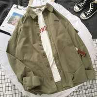 Летняя однотонная японская рубашка, спортивная куртка для отдыха, оверсайз