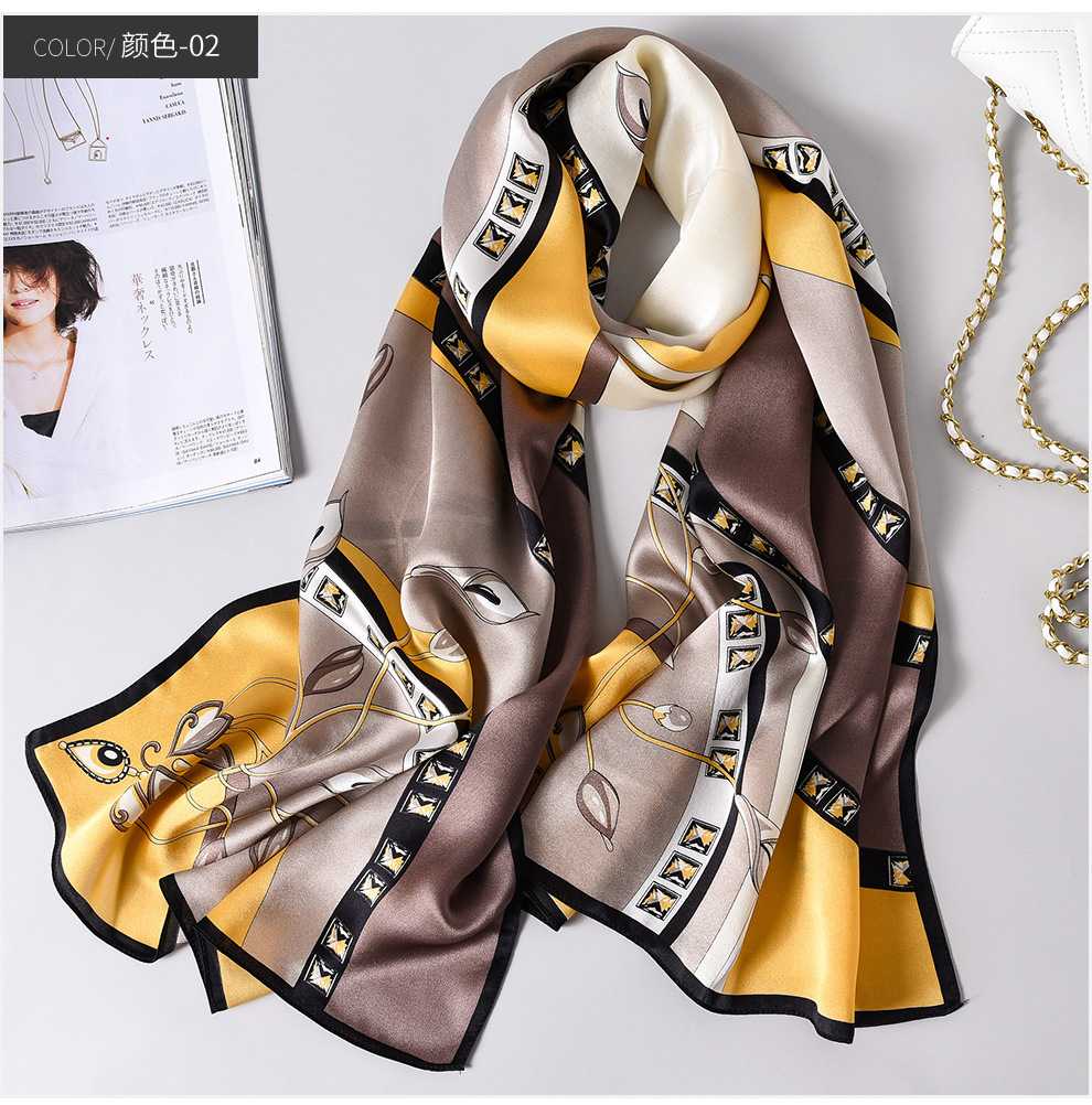 Hangzhou Silk Scarf Women's Mulberry Silk Spring and Autumn Long Silk Scarf Long All-match Silk Scarf High-end Fashion Shawl Gift