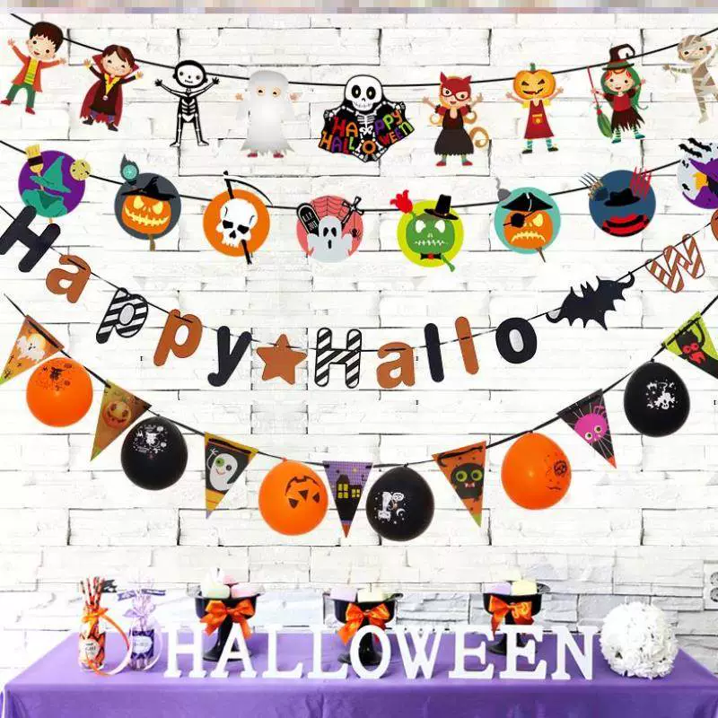 Trang trí Halloween cung cấp cờ Lah mộng 11 trang trí cửa hàng thanh cảnh bố trí đạo cụ treo cờ cờ - Sản phẩm Đảng / Magic / Hiệu suất