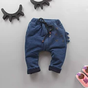 Dọn dẹp chống mùa Min Peng mùa thu quần áo trẻ em mùa đông Phiên bản Hàn Quốc của trẻ em trẻ em dệt kim mềm cộng với quần jean nhung