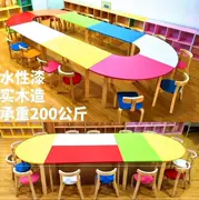Lớp học cho trẻ em bàn ghế băng ghế gỗ vững chắc Bàn ghế mẫu giáo trở lại bàn viết bằng gỗ màu hồng giáo dục sớm học sinh - Phòng trẻ em / Bàn ghế
