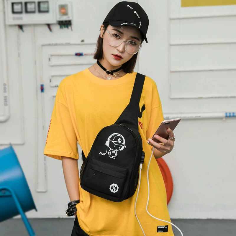 Túi ngực nữ phiên bản Hàn Quốc 2019 mới Oxford vải chéo thể thao túi đeo chéo thủy triều thương hiệu vải chéo vai túi nhỏ nam - Túi xách nữ