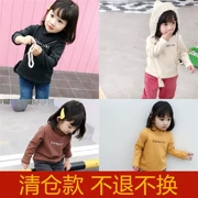 Áo bé gái mùa thu 2018 mới cho bé sơ mi chạm đáy bé trai và bé gái phiên bản Hàn Quốc áo thun cổ cao cho bé