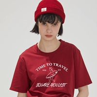 Tide, оригинальный дизайнерский красный топ, мини-юбка, хлопковая футболка, тренд сезона, оверсайз, короткий рукав