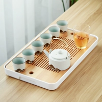Chuan Pu Bamboo Home Tea Tey Tea Tea Sea Sea простое прямоугольное лоток для хранения Полный набор грубых керамических чая
