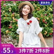 Bà bầu màu áo bà bầu mùa hè áo bà bầu mới phiên bản Hàn Quốc áo thun ngắn tay nữ - Áo thai sản