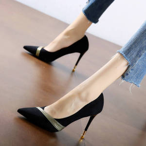 八公分高跟鞋 8cm高跟鞋女细跟单鞋2020新款浅口尖头欧美超高跟8