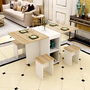 Bàn gấp hộ gia đình đơn giản bàn nhỏ căn hộ nhỏ có thể thu vào di động đa chức năng hình chữ nhật đơn giản kết hợp bàn ghế - Bàn