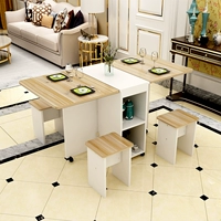 Bàn gấp hộ gia đình đơn giản bàn nhỏ căn hộ nhỏ có thể thu vào di động đa chức năng hình chữ nhật đơn giản kết hợp bàn ghế - Bàn bàn học gấp