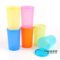 Tupperware mini QQ water cup chống rò rỉ mẫu giáo trẻ em đi kèm với cốc chà nhám dễ dàng mang theo - Tách bình nước thủy tinh 500ml