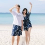 Cặp đôi đồ bơi nữ mới ba mảnh Hàn Quốc bảo thủ che bụng thon gọn Đồ bơi gợi cảm quần nam đi biển - Vài đồ bơi set đồ đôi đi biển