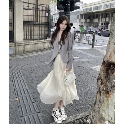 taobao agent Advanced set, suit, pleated skirt, french style, high-quality style, plus size