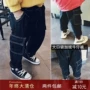 Hu Dafang túi lớn cộng với quần jean nhung dày quần mông lớn ở trẻ em quần rộng mùa đông ấm yếm bò cho bé