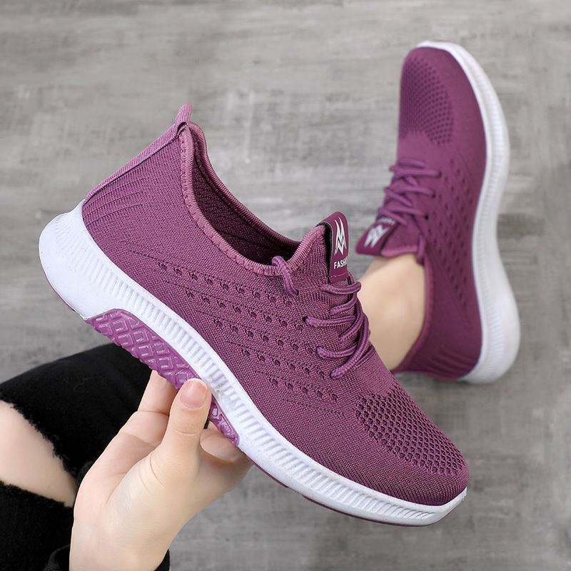 A01 Purple Single Shoe Standard Sneaker SizeThe old Beijing cloth shoes female motion leisure time Mom shoes Middle aged and elderly Walking shoes new pattern comfortable non-slip Women's Shoes Shoes for the elderly