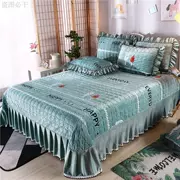 Mây nhung 1,5 m giường pha lê nhung trải giường ba bộ ren 3 mảnh cộng với nhung đôi - Trải giường