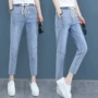 Quần lửng nữ mỏng và chín điểm hè 2019 xuân hè mới Harlan chín điểm mỏng quần âu quần jeans - Quần jean quần áo nữ giá rẻ
