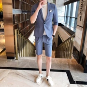 Bộ đồ vest ngắn 155 đẹp trai Nhật Bản cộng với bộ đồ nhỏ Hàn Quốc áo khoác mỏng mùa hè Hàn Quốc nam - Suit phù hợp