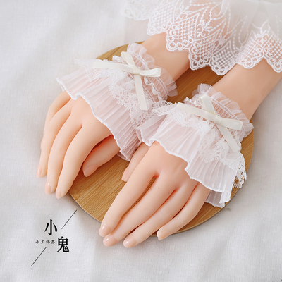 taobao agent Black white gloves, wristband, jewelry, Lolita style, lace dress