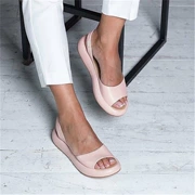 Dép nữ 2019 hè mới đơn giản phiên bản Hàn Quốc của giày hở mũi cá đế xuồng thời trang hoang dã cỡ lớn giày nữ - Sandal