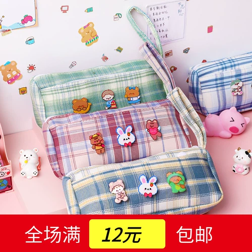 Японский пенал, настольная вместительная и большая двухэтажная система хранения для карандашей для школьников, в корейском стиле