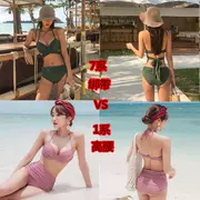 Áo tắm nữ gợi cảm thu thập quần short nữ tie trắng bikini đen của phụ nữ màu xám tách - Bikinis