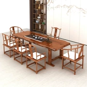 Bàn ghế trà Trung Quốc mới Phòng khách gia đình phiến gỗ rắn tự nhiên bên bàn trà tiếp tân bàn trà và bàn ghế kết hợp - Bàn / Bàn