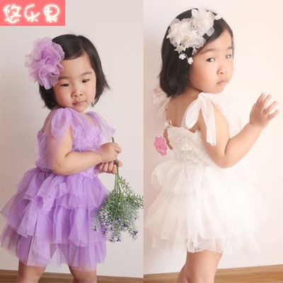 taobao agent Children's slip dress for princess, flowered, tutu skirt