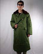 Quân đội cổ điển màu xanh lá cây dài áo bông sản phẩm áo bông áo khoác mùa đông ấm áp áo khoác nam giới và phụ nữ